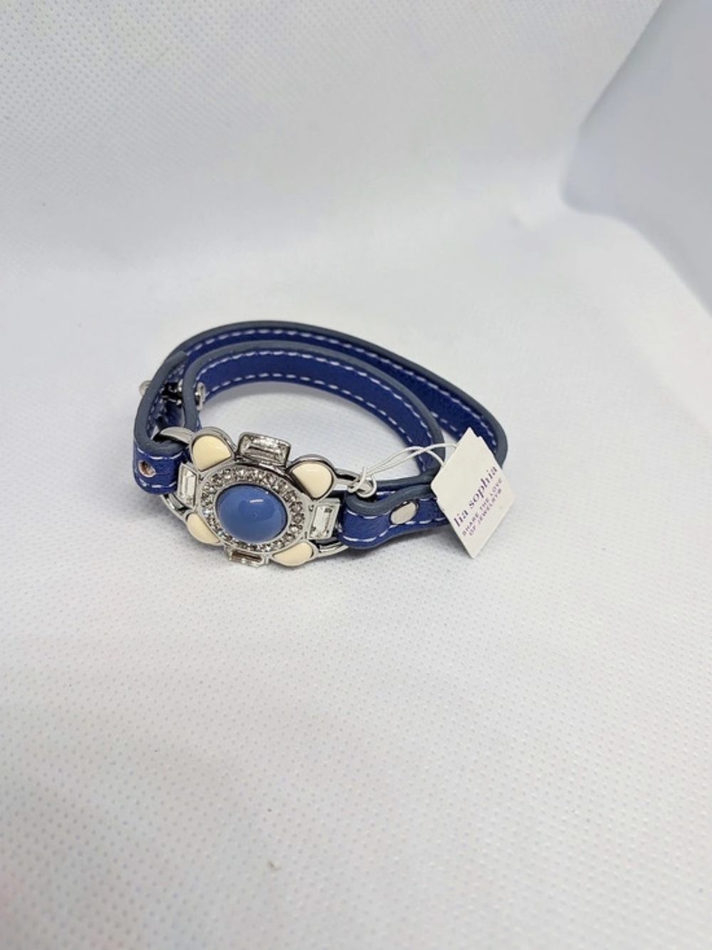 Lia Sophia Blue Embellished Belt